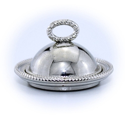 Платина Миниатюрная крышка из сплава для еды, купольная тарелка, для кукольных аксессуаров, притворяющихся опорными украшениями, платина, 33x22 мм