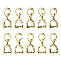 Golden 10Pcs Alloy Ice Pick Pinch Bails for Pendant Making, Golden, 13mm, Hole: 4x3.5mm, Pin: 0.7mm