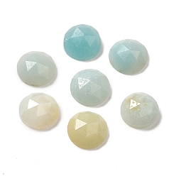 Амазонит Натуральные цветочные кабошоны из амазонита, граненые, полукруглый, 6x2.8 мм