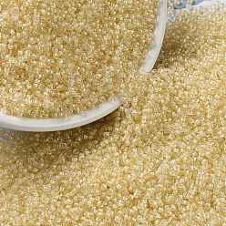 (RR2215) Fancy Lined Cream Миюки круглые бусины рокайль, японский бисер, причудливая подкладка, (rr 2215) крем с причудливой подкладкой, 15/0, 1.5 мм, отверстие : 0.7 мм, Около 5555 шт / 10 г