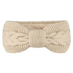 PapayaWhip Polyacrylonitrile Fiber Yarn Winter Ear Warmer Headbands, Soft Stretch Thick Cable Knit Head Wrap for Women, PapayaWhip, 250x100mm