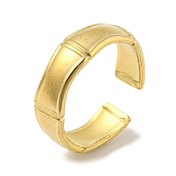 Golden 304 Stainless Steel Open Cuff Ring, Bamboo, Golden, US Size 7 1/4(17.5mm)