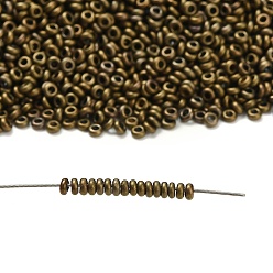 (225) Bronze Antique Gold Toho 8/0 полукруглые бусины, японский бисер, (225) бронзовое античное золото, 3x1.15 мм, отверстие : 1.2 мм, Около 3722 шт / 50 г