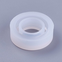Белый Прозрачные силиконовые формы для кольца, формы для литья смолы, для уф-смолы, изготовление ювелирных изделий из эпоксидной смолы, белые, 28x9.5 мм