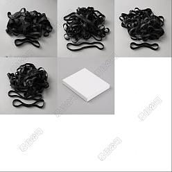 Черный 50шт. 4 виды синтетических резинок, Ювелирные инструменты , чёрные, 15.5~22.5x0.9~2x0.15~0.2 см