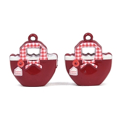 Красный Подвески из эмали и сплава, сумка с подвесками в виде бантиков, красные, 16x14.5x6 мм, отверстие : 1.5 мм