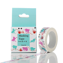 Other Animal Adhesive Paper Tape, for Card-Making, Scrapbooking, Diary, Planner, Envelope & Notebooks, Animal Pattern, 15x0.2mm, 10m/roll