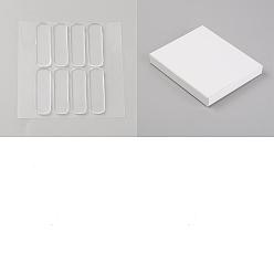 Прозрачный 8 Листы овальных самоклеящихся дверных ручек-амортизаторов, прозрачный квадратный мягкий силиконовый защитный экран для стен, прозрачные, 76x75x2 мм, овальный : 35x10 mm, 8шт / лист