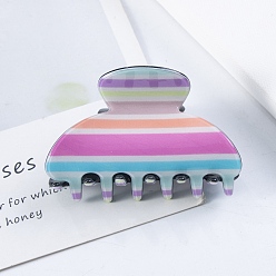 Stripe PVC Claw Hair Clips for Women, Large Claw Clip for Thick Hair, Stripe, 37x65x36mm