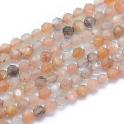 Multi-Moonstone Natural Multi-Moonstone Beads Strands, Faceted, Round, 4mm, Hole: 0.6mm, about 97pcs/strand, 15.35 inch(39cm)