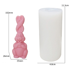 White Rabbit Shape Candle DIY Food Grade Silicone Mold, Resin Casting Molds, for UV Resin, Epoxy Resin Craft Making, White, 11.3x4.8cm, Inner Diameter: 10.2x3.5x2.6cm