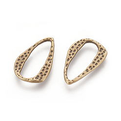 Antique Bronze Alloy Linking Rings, Lead Free and Cadmium Free, Teardrop, Antique Bronze Color, 27x17x1.5mm