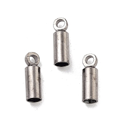 Черный Цвет Металла Стойки обшивки концов латуни шнур, без кадмия и без свинца, колонка, металлический черный , 0.8x0.25x0.12 см