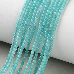 Amazonite Natural Amazonite Beads Strands, Round, Smooth, Grade AA, 2mm, Hole: 0.5mm, about 197pcs/strand, 15.51''(39.4cm)