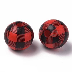 Красный Бусины из натурального дерева с большими отверстиями, плед бусины, деревенский дом деревянные бусины, круглые, красные, 16x15 мм, отверстие : 4 мм