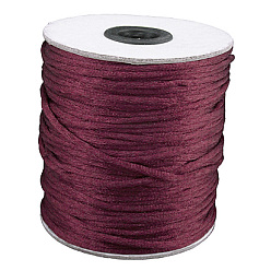 Темно-Красный Нейлоновая нить, гремучий атласный шнур, темно-красный, 2 мм, 100 ярдов / рулон (300 футов / рулон)