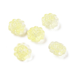 Jaune Perles de verre peintes par pulvérisation transparent, tournesol, jaune, 15x10mm, Trou: 1.2mm