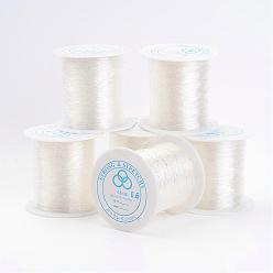 Clear Elastic Stretch Polyester Crystal String Cord, Jewelry Making Bracelet Beading Thread, Clear, 1.0mm, about 109.36 yards(100m)/roll