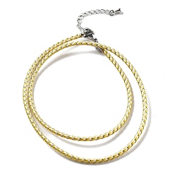 Золотистый Изготовление плетеных ожерелий из полиэфирного шнура, с латунной фурнитурой , нержавеющая сталь застежками, долговечный, платина, золотые, 18-3/4 дюйм (47.5 см)