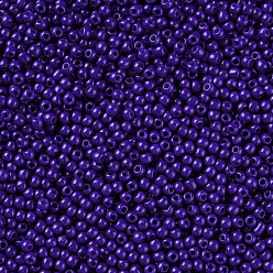 Mauve FGB 6/0 Grade A Round Glass Seed Beads, Baking Paint, Mauve, 4x3mm, Hole: 1mm, about 4500pcs/pound