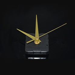 Black Plastic Long Shaft Clock Movement Mechanism, with Aluminum Pointer, Black, 56x56x16mm, Pin: 18.5x6mm