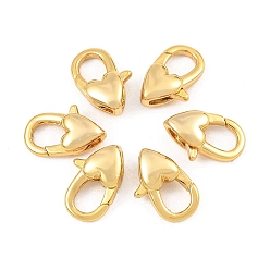 Real 18K Gold Plated SHEGRACE Brass Lobster Claw Clasps, Long-Lasting Plated, Cadmium Free & Nickel Free & Lead Free, Real 18K Gold Plated, 12x8x4mm, Hole: 1mm
