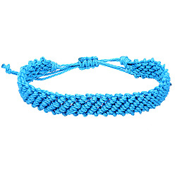 10 blue Multi-colored minimalist waxed thread braided bracelet for daily wear.