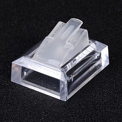 Clear Square Acrylic Ring Displays, Clear, 3.6x3x2.2cm