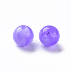 Slate Blue Acrylic Beads, Imitation Gemstone, Round, Slate Blue, 8mm, Hole: 1.8mm, about 2000pcs/500g