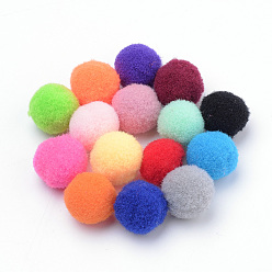 Mixed Color DIY Doll Craft, Polyester Pom Pom Ball, Round, Mixed Color, 27~30mm