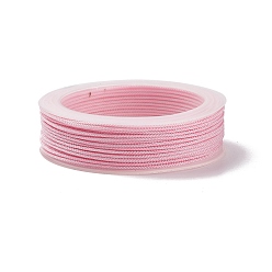 Pink Braided Nylon Threads, Dyed, Knotting Cord, for Chinese Knotting, Crafts and Jewelry Making, Pink, 1mm, about 21.87 yards(20m)/roll