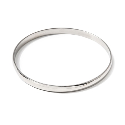 Нержавеющая Сталь Цвет Унисекс 304 браслеты из нержавеющей стали, простые браслеты, цвет нержавеющей стали, внутренний диаметр: 2.68 дюйм (6.8 см)