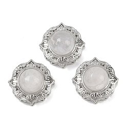 Хрусталь Многорядные звенья из натурального кварцевого кристалла, Латунные коннекторы, платина, стойки покрытие, 18x18x11 мм, отверстие : 2~3 мм