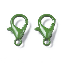 Зеленый Застежки-клешни из экологически чистого сплава, окрашенные распылением, без кадмия, без никеля и без свинца, зелёные, 16.5x9.5x4 мм, отверстие : 1.6 мм