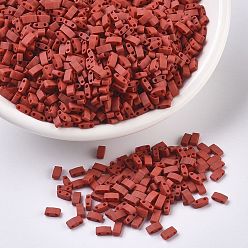 (HTL2315) Матовый Непрозрачный Терракотовый Миюки половина бусины тила, японский бисер, 2 отверстие, (htl 2315) матовая непрозрачная терракота, 5x2.3x1.9 мм, отверстие : 0.8 мм, Около 250 шт / 10 г