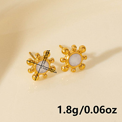 Золотой Цветок 304 из нержавеющей стали серьги стержня, золотые, 11x11 мм