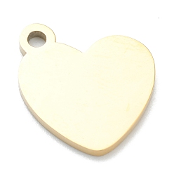 Real 18K Gold Plated Ion Plating(IP) 304 Stainless Steel Pendants, Stamping Blank Tag, Heart, Real 18K Gold Plated, 16x16x2mm, Hole: 1.5mm