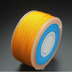 Gold Round Nylon Cords, Milan Cords/Twisted Cords, Gold, 1.5mm, about 25.15 yards(23m)/roll