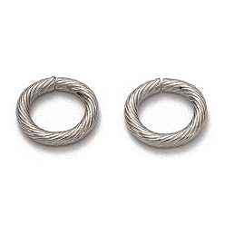 Stainless Steel Color 304 Stainless Steel Jump Rings, Open Jump Rings, Twisted, Round Ring Shape, Stainless Steel Color, 14x2.5mm, Inner Diameter: 10mm
