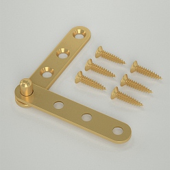 Golden Brass Rotation Hidden Door Pivot Hinge, for Wardrobe Door and Table Accessories, Golden, 59x11x2mm and 59x11x11mm, Hole: 4mm