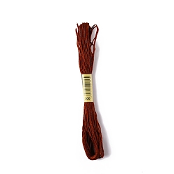 Brown Polyester Embroidery Threads for Cross Stitch, Embroidery Floss, Brown, 0.15mm, about 8.75 Yards(8m)/Skein