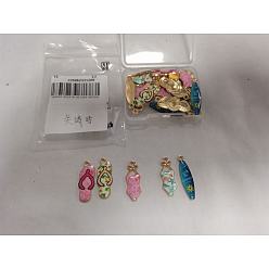 Mixed Shapes 30 шт 5 стили подвески из цинкового сплава с эмалью, золотые, разнообразные, 30~35x9~12x2~2.5 мм, отверстие : 2 мм, 6 шт / стиль