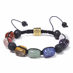 Rainbow stone bracelet Handmade Natural Stone Bracelet with Colorful Beads and Tree of Life Charm