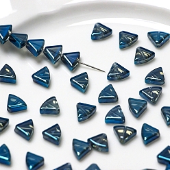 Medium Blue Lampwork Beads, Triangle, Medium Blue, 8x10mm, Hole: 0.8mm, 10pcs/bag