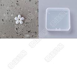 Blanc Abs perles en plastique, fleur, blanc, 14x3mm, Trou: 2mm, 24 pcs / boîte
