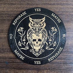 Сова Деревянная маятниковая доска, деревянная гадальная доска для биолокации, для колдовства принадлежности для викканского алтаря, плоско-круглые, сова, 150 мм