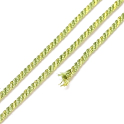 Yellow Green Polycotton Filigree Cord, Braided Rope, with Plastic Reel, for Wall Hanging, Crafts, Gift Wrapping, Yellow Green, 1.2mm, about 27.34 Yards(25m)/Roll