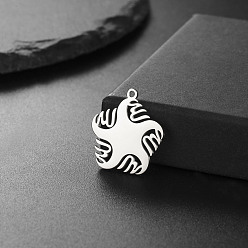 Нержавеющая Сталь Цвет Шкентели нержавеющей стали, морская звезда, цвет нержавеющей стали, 22x20 мм