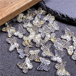 Clear Gradual Transparent Czech Glass Beads, Butterfly, Clear, 11mm, Hole: 1.8mm