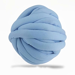 Sky Blue Cotton Yarn, Chunky Yarn for Hand Knitting Blanket, Super Soft Giant Yarn for Arm Knitting, Bulky Yarn, Sky Blue, 25mm, about 12.03 Yards(11m)/Skein